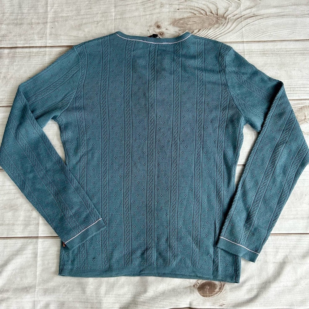 Oobe Henley fitted wool blend lightweight knit eyelets prep base layer Large‌‌‌ - Picture 5 of 10